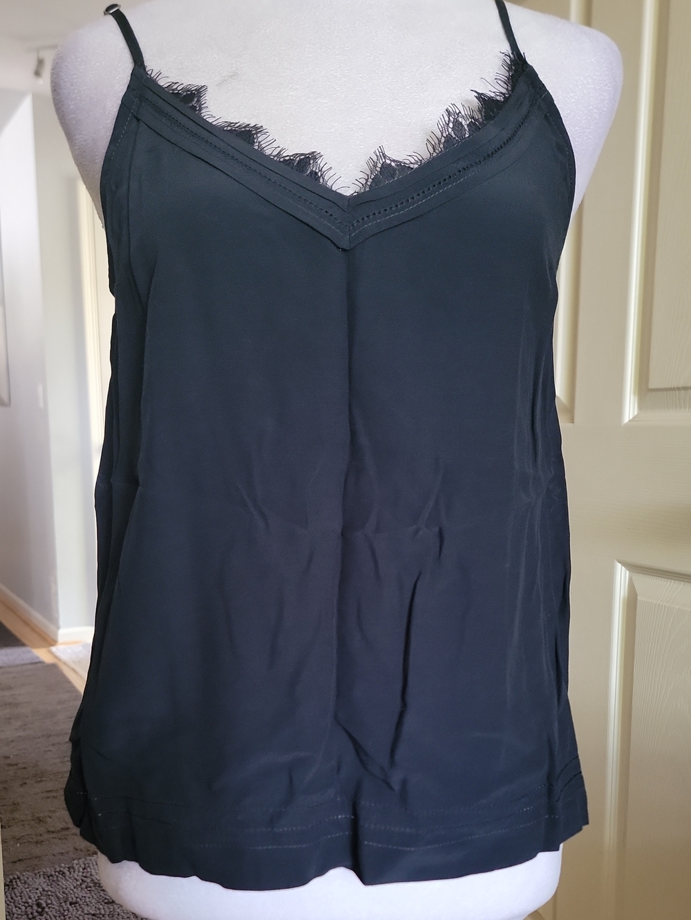 Abercrombie & Fitch Black Lace-Trim V-Neck Camisole